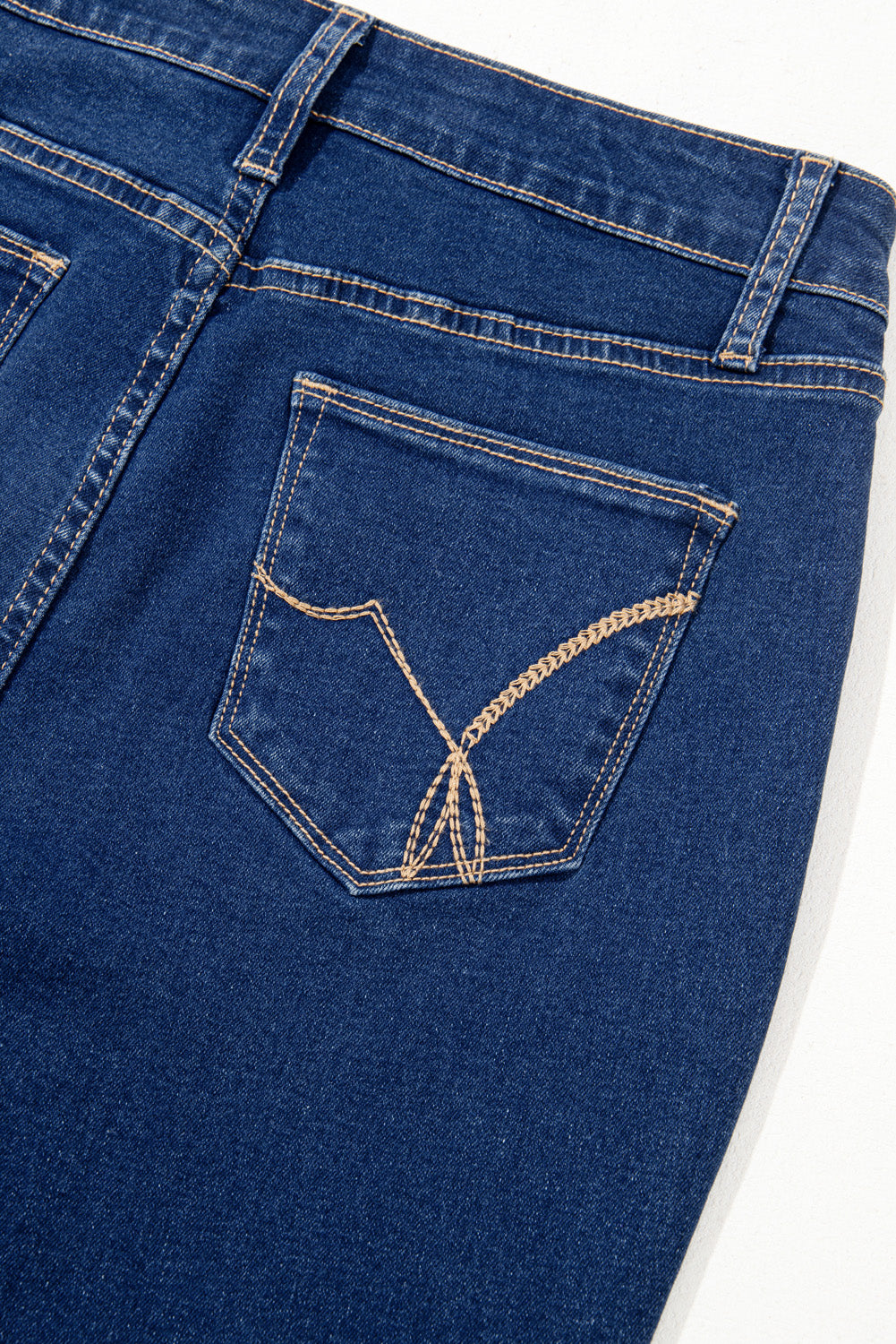 Sail Blue Center Seam Deep Wash Straight Jeans
