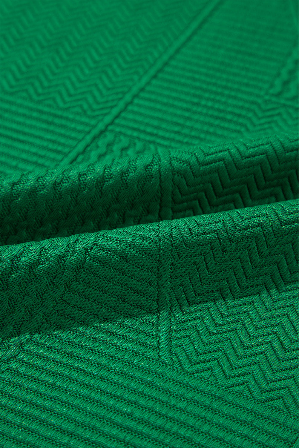 Dark Green Ruffled Sleeve Summer Top and Cropped Loose Pants Set