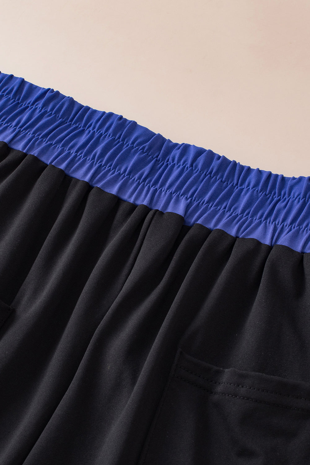 Rose Red Contrast Trim Cap Sleeve Tee Shorts Set